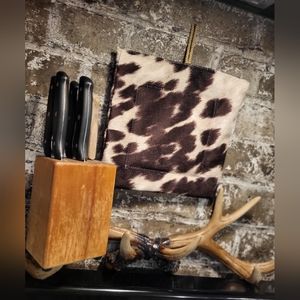 Cowprint pot holders(2) Brown and cream